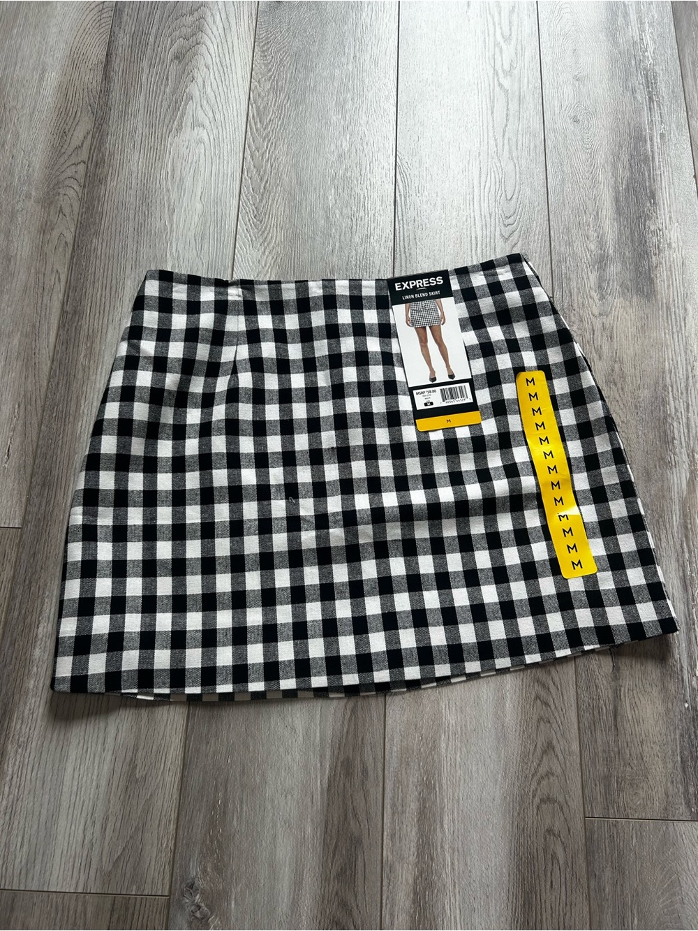 Express Gingham Plaid Skirt, NWT